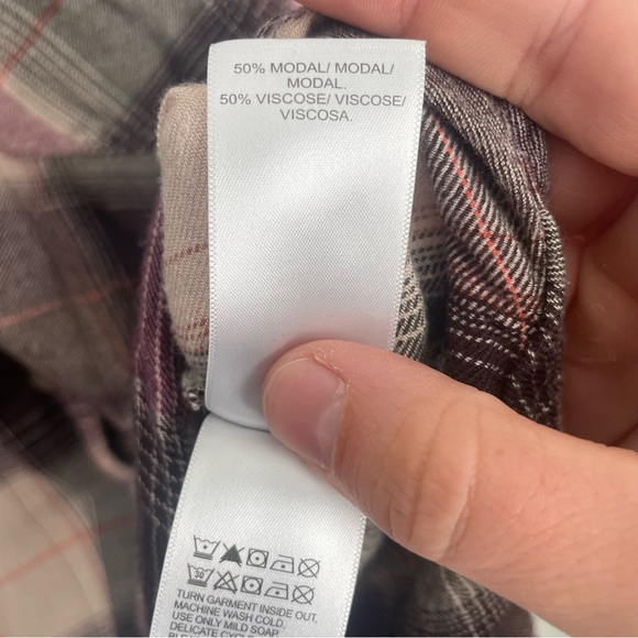 Lucky Brand Women's Oversized Purple & Pink Button Down Flannel Shirt Medium - Picture 10 of 10